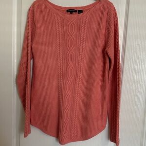 JEANNE PIERRE Coral Cable Knit Sweater